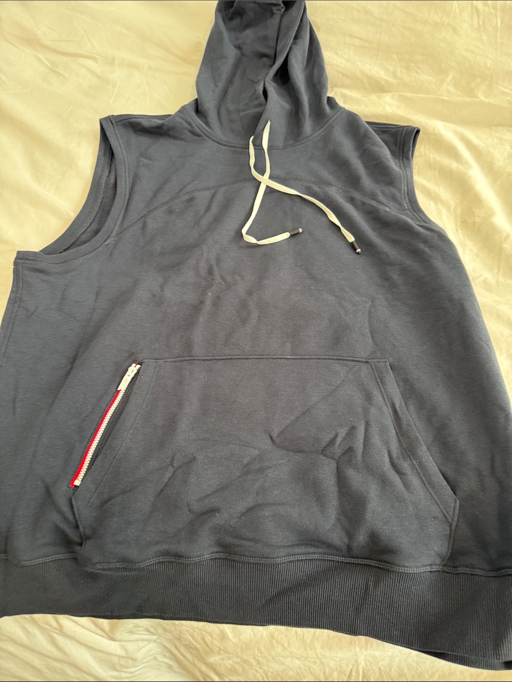 Fourlaps Sleeveless Hooded Men's Sweatshirt - Navy